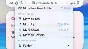 Redesigned Move Note Menu
